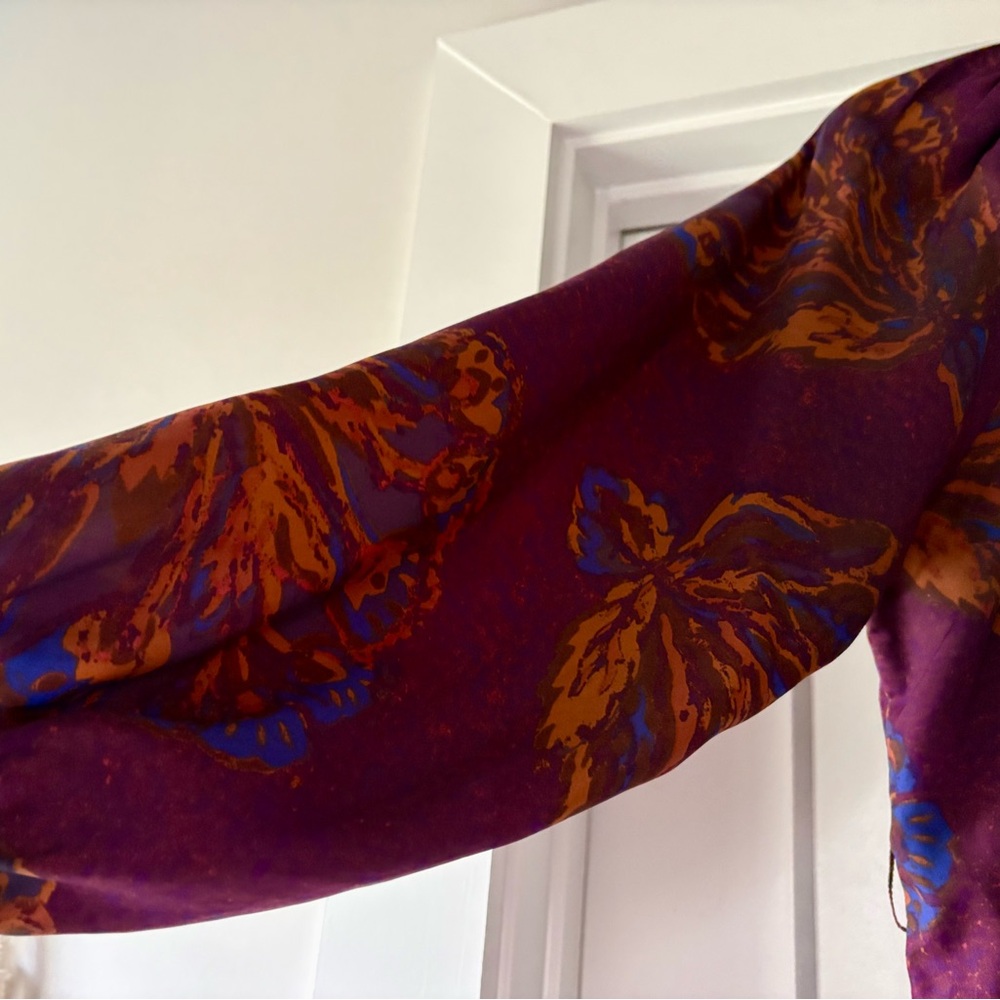 Tucker for Target Medium Sized Elegant Purple and Orange Floral Dress. - Picture 5 of 5